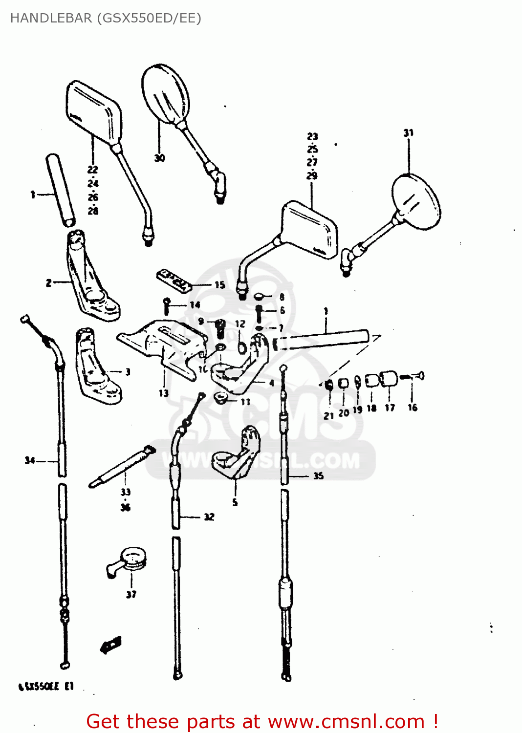 HANDLEBAR (GSX550ED/EE) GSX550ES 1984 (E)