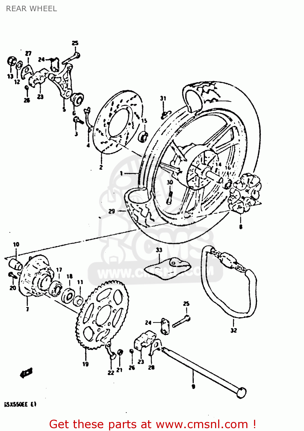 REAR WHEEL GSX550ES 1984 (E)