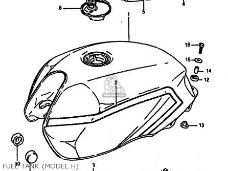 FUEL TANK (MODEL H) - GSX550ES 1985 (F) (E01 E02 E04 E06 E17 E21 E22 E24 E25 E26 E34 E