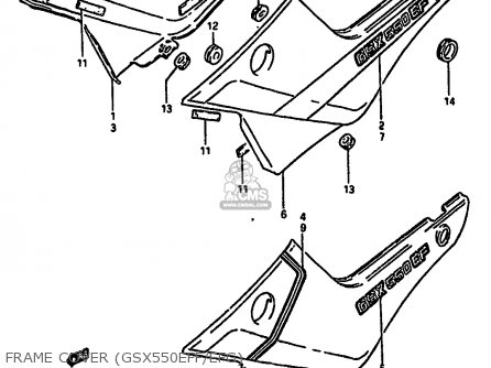 FRAME COVER (GSX550EFF/EFG) - GSX550ES 1985 (F) (E01 E02 E04 E06 E17 E21 E22 E24 E25 E26 E34 E