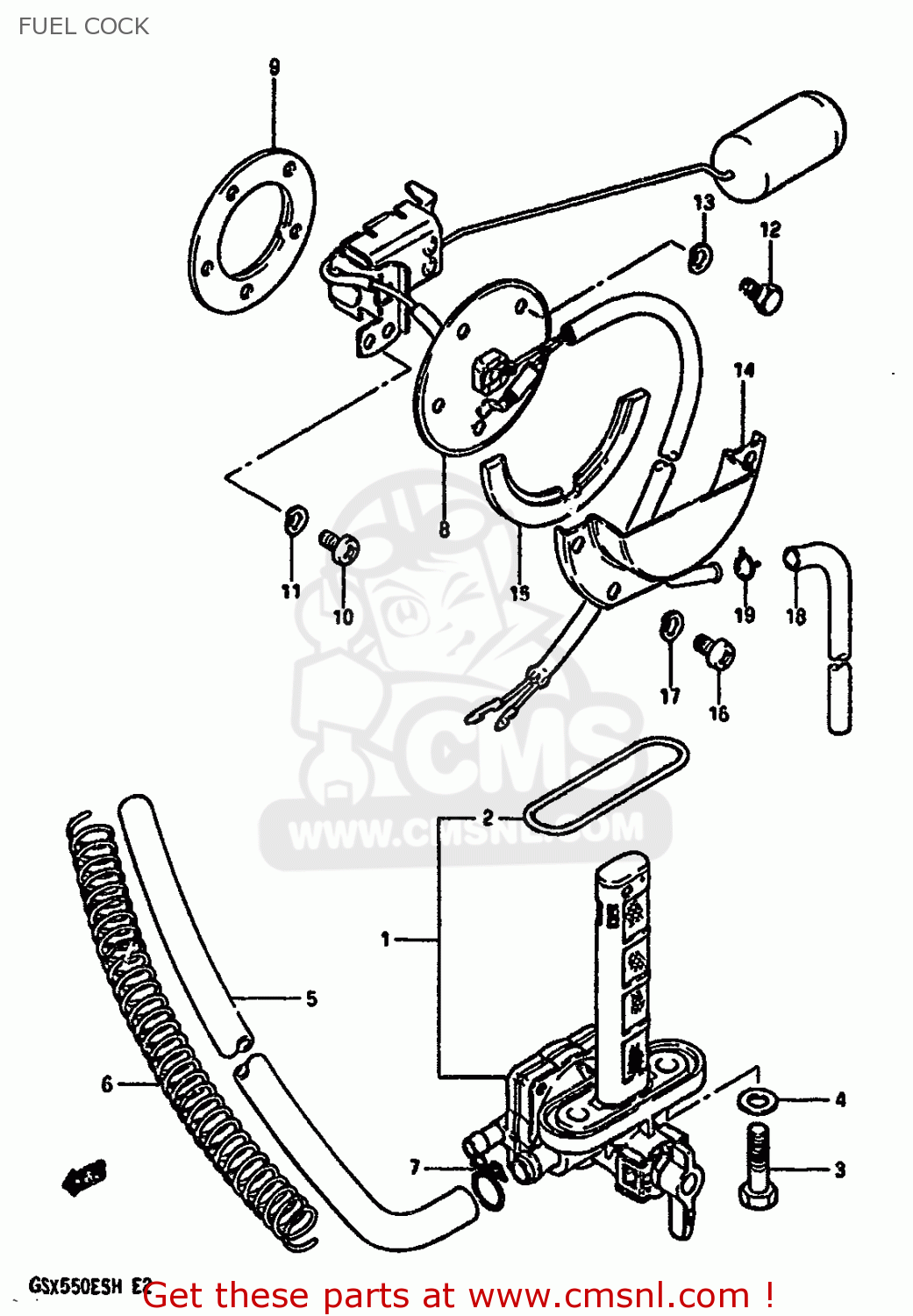 FUEL COCK GSX550ES 1986 (G) (E01 E02 E21 E22 E25 E34)