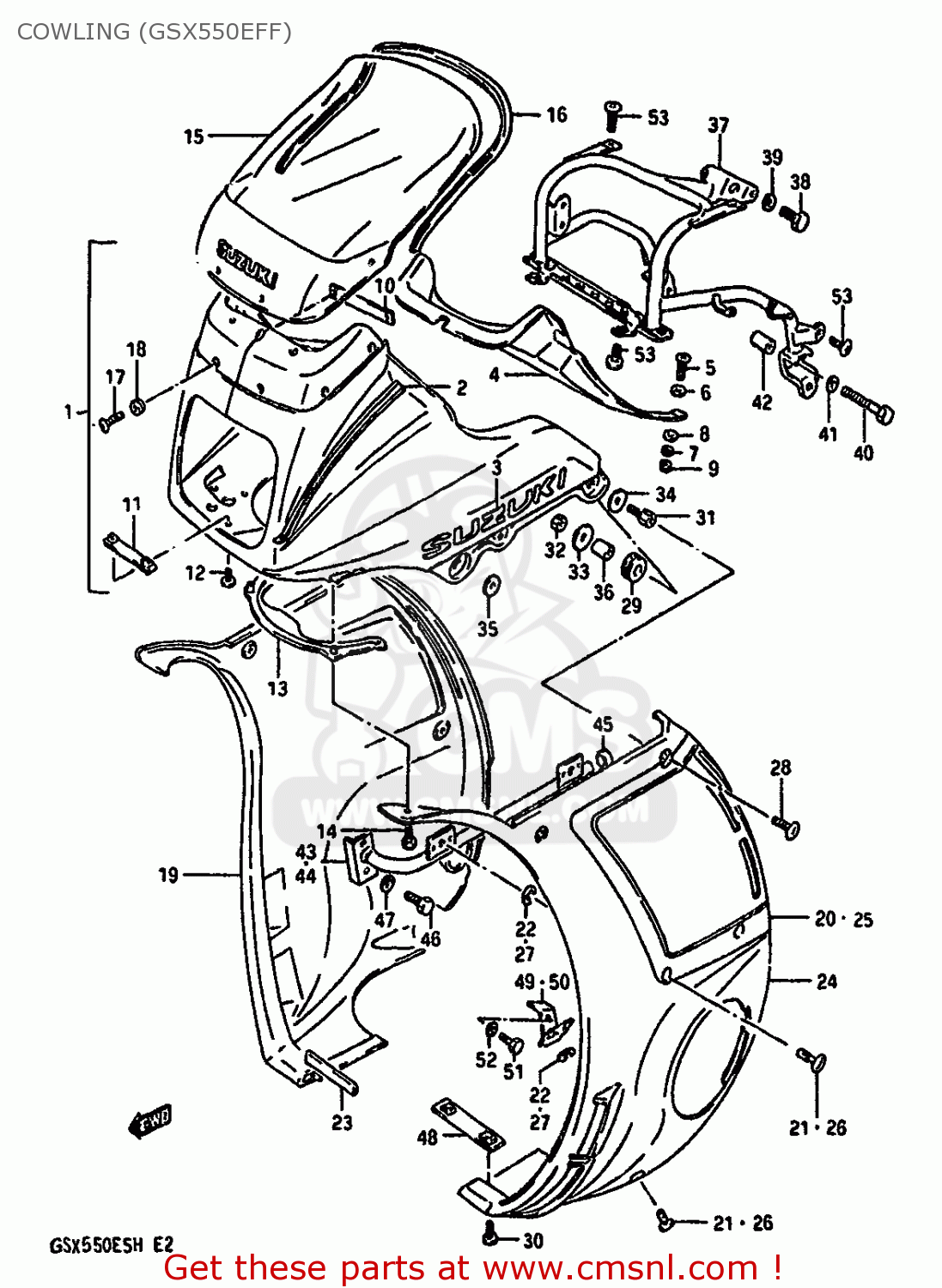 COWLING (GSX550EFF) GSX550ES 1986 (G) (E01 E02 E21 E22 E25 E34)