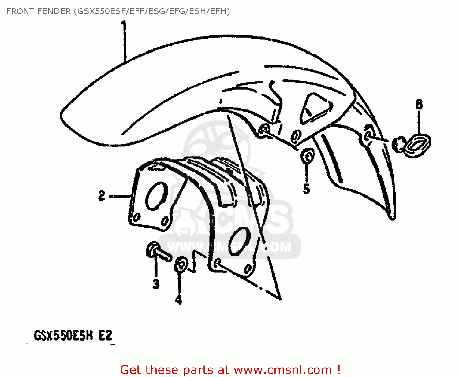 FRONT FENDER (GSX550ESF/EFF/ESG/EFG/ESH/EFH) GSX550ES 1987 (H) (E02 E04 E21 E22 E25)