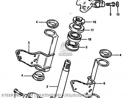 STEERING STEM (GSX550EF/EUF/EG/EUG/EUH) - GSX550ES 1987 (H) (E02 E04 E21 E22 E25)