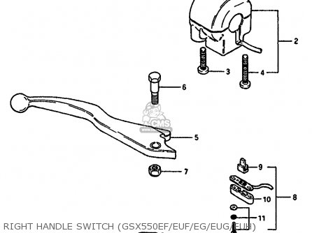 RIGHT HANDLE SWITCH (GSX550EF/EUF/EG/EUG/EUH) - GSX550ES 1987 (H) (E02 E04 E21 E22 E25)