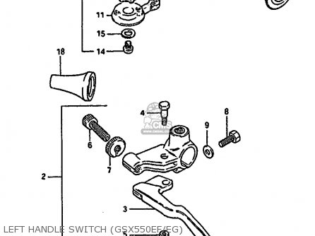 LEFT HANDLE SWITCH (GSX550EF/EG) - GSX550ES 1987 (H) (E02 E04 E21 E22 E25)