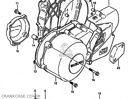 CRANKCASE COVER - GSX550EU 1985 (F) GERMANY (E22)