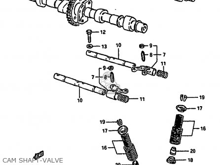 CAM SHAFT-VALVE - GSX550EU 1985 (F) GERMANY (E22)
