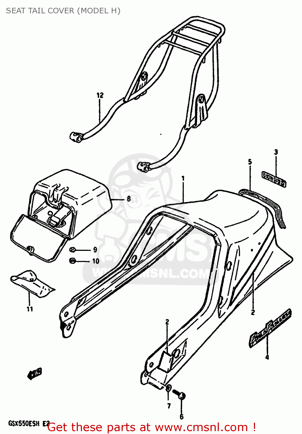 SEAT TAIL COVER (MODEL H) GSX550EU 1986 (G) GERMANY (E22)