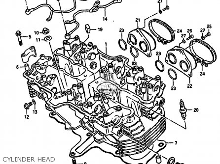 CYLINDER HEAD - GSX550EU 1986 (G) GERMANY (E22)