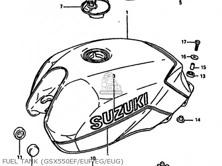 FUEL TANK (GSX550EF/EUF/EG/EUG) - GSX550EU 1986 (G) GERMANY (E22)