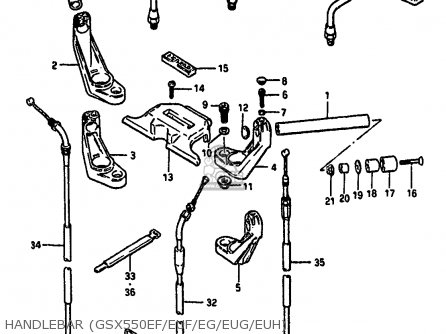 HANDLEBAR (GSX550EF/EUF/EG/EUG/EUH) - GSX550EU 1986 (G) GERMANY (E22)