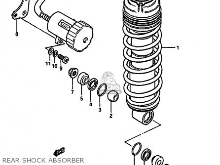 REAR SHOCK ABSORBER - GSX550EU 1986 (G) GERMANY (E22)
