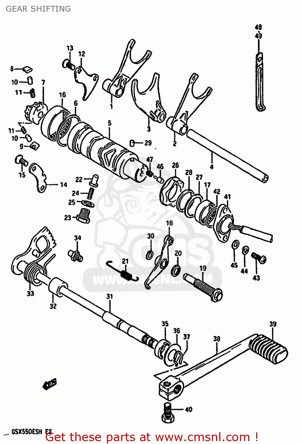 GEAR SHIFTING GSX550EU 1987 (H) GERMANY (E22)