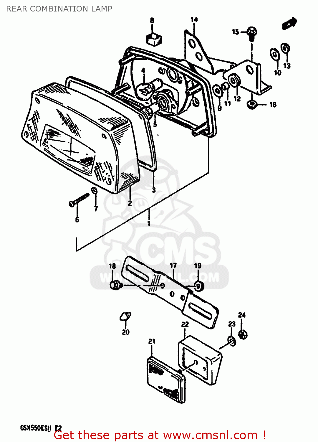 REAR COMBINATION LAMP GSX550EU 1987 (H) GERMANY (E22)