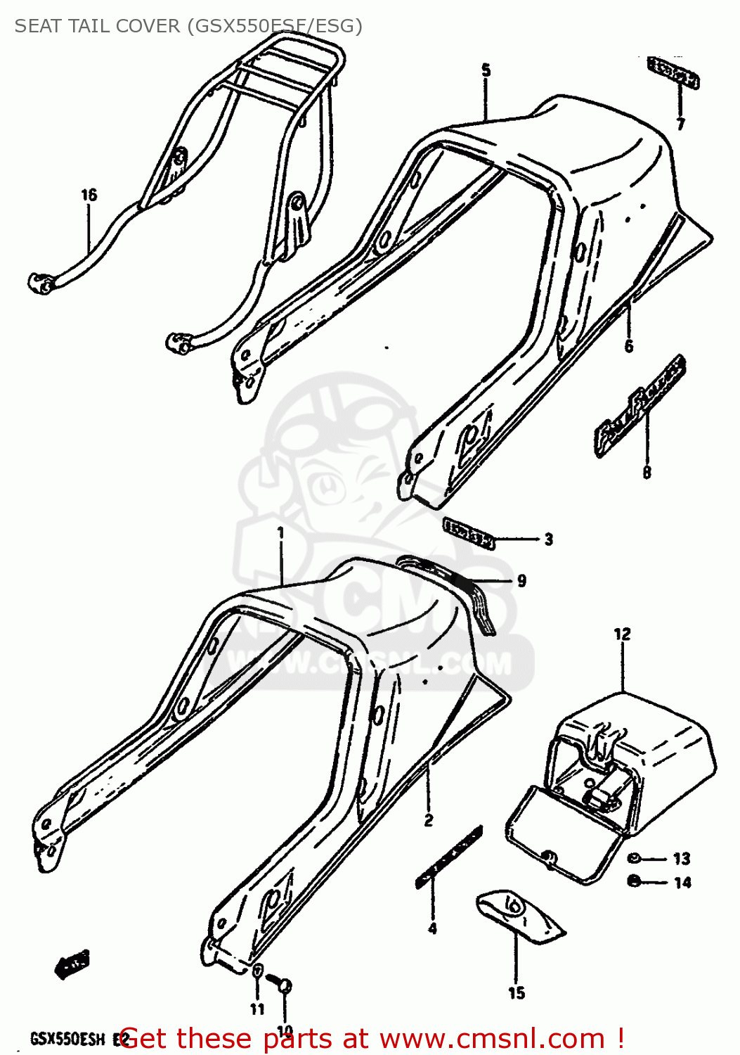 SEAT TAIL COVER (GSX550ESF/ESG) GSX550EU 1987 (H) GERMANY (E22)