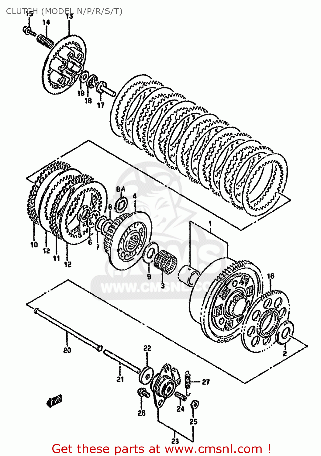 CLUTCH (MODEL N/P/R/S/T) GSX600F 1988 (J) (E04 E18 E22 E34 E75 E77)