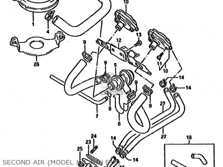 SECOND AIR (MODEL K/L/M/N E18) - GSX600F 1990 (L) (E01 E02 E04 E15 16 17 18 21 22 24 25 34 39 53)