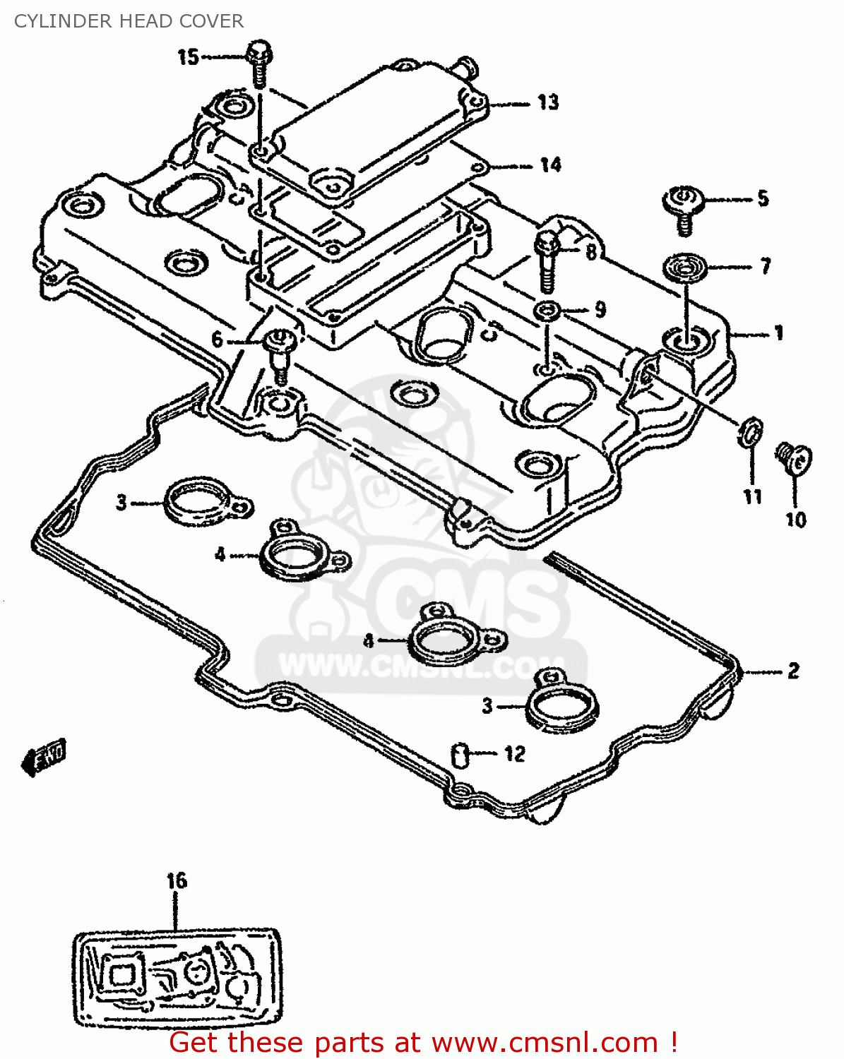 CYLINDER HEAD COVER GSX600F 1991 (M) (E01 E02 E04 E15 E16 17 18 21 22 24 25 34 39 53