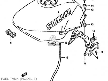 FUEL TANK (MODEL T) - GSX600F 1991 (M) (E01 E02 E04 E15 E16 17 18 21 22 24 25 34 39 53