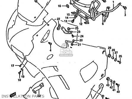 INSTALLATION PARTS - GSX600F 1991 (M) (E01 E02 E04 E15 E16 17 18 21 22 24 25 34 39 53