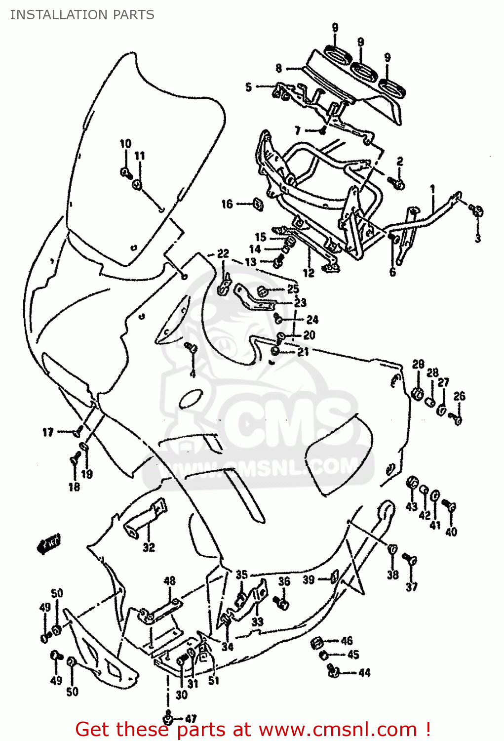INSTALLATION PARTS GSX600F 1993 (P) (E01 E02 E21 E22 E25 E34 E53)
