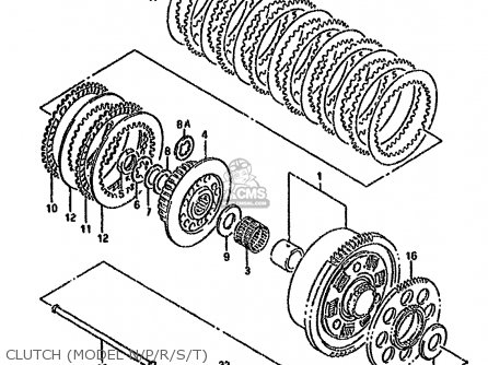 CLUTCH (MODEL N/P/R/S/T) - GSX600F 1993 (P) (E01 E02 E21 E22 E25 E34 E53)