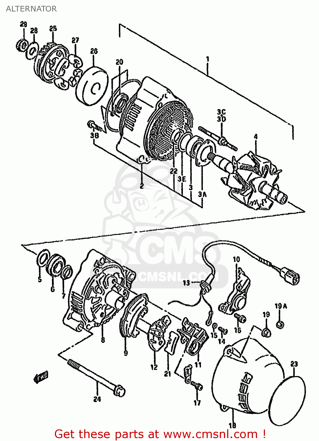 ALTERNATOR GSX600F 1994 (R) (E02 E21 E22 E25 E34 E53)