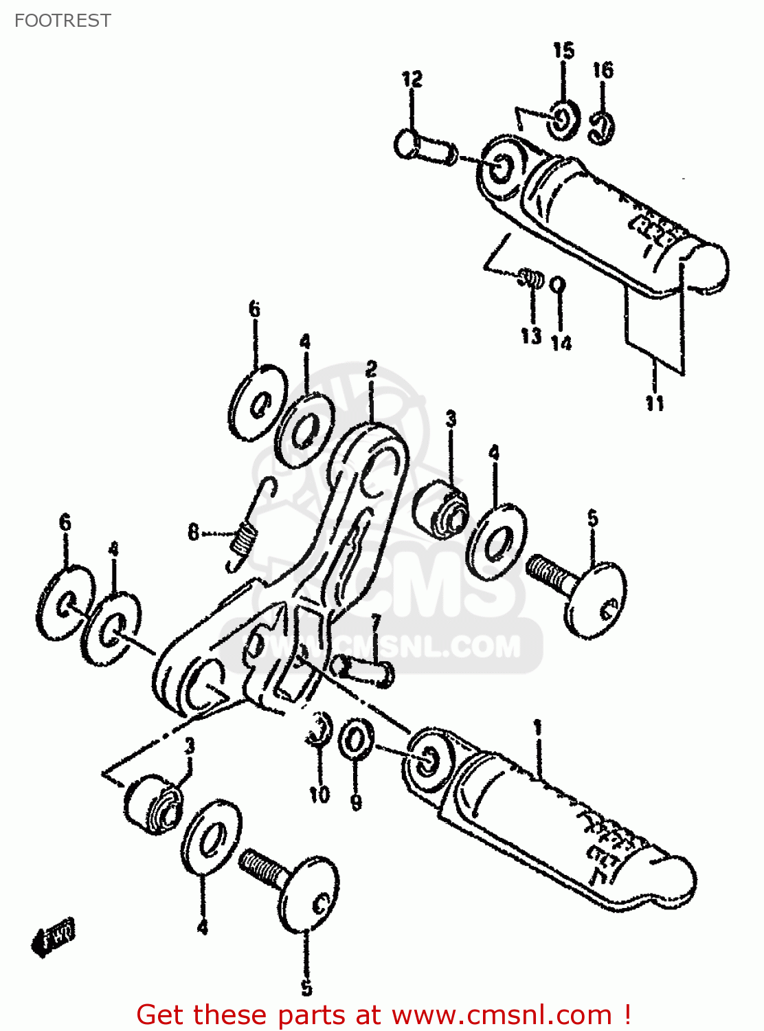 FOOTREST GSX600F 1994 (R) (E02 E21 E22 E25 E34 E53)