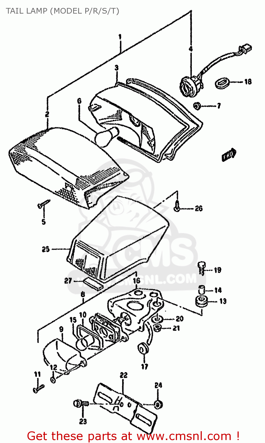 TAIL LAMP (MODEL P/R/S/T) GSX600F 1995 (S) (E02 E22 E25 E34)