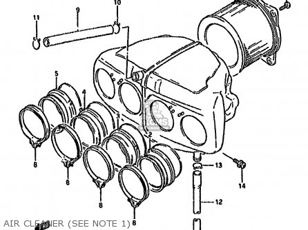 AIR CLEANER (SEE NOTE 1) - GSX600F 1995 (S) (E02 E22 E25 E34)
