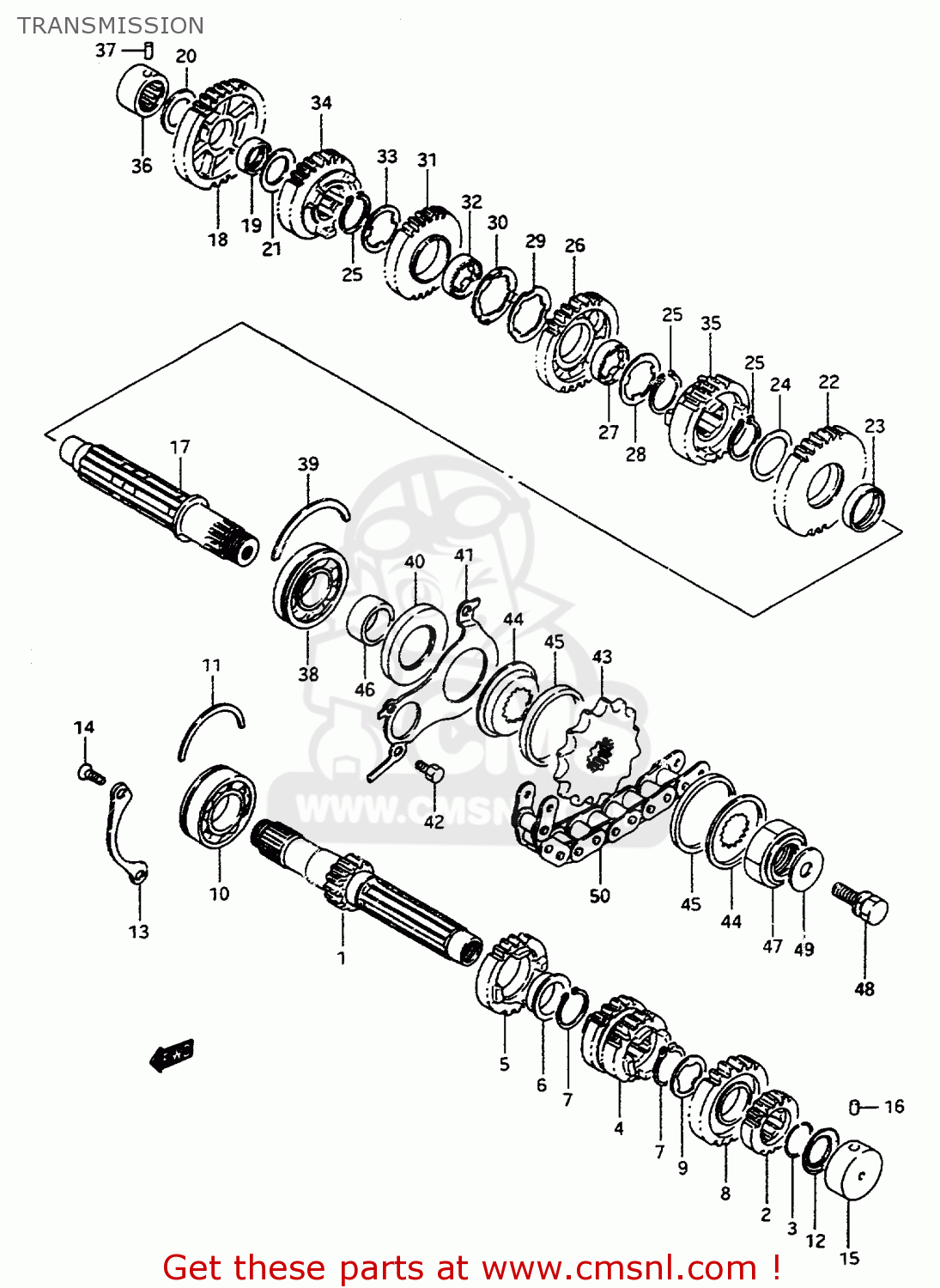 TRANSMISSION GSX600F 1997 (V) (E02 E17 E22 E25 E34)