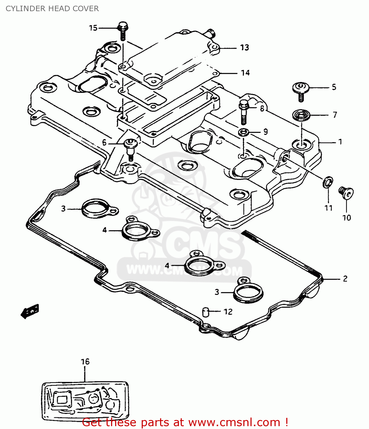 CYLINDER HEAD COVER GSX600F 1997 (V) (E02 E17 E22 E25 E34)