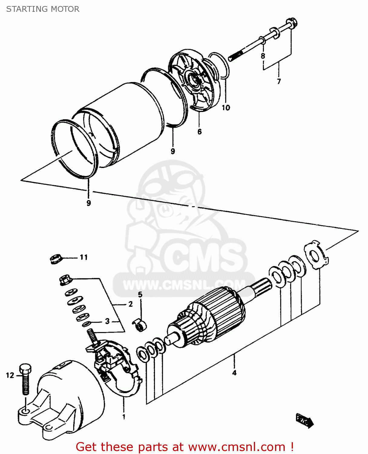 STARTING MOTOR GSX600F 1997 (V) (E02 E17 E22 E25 E34)