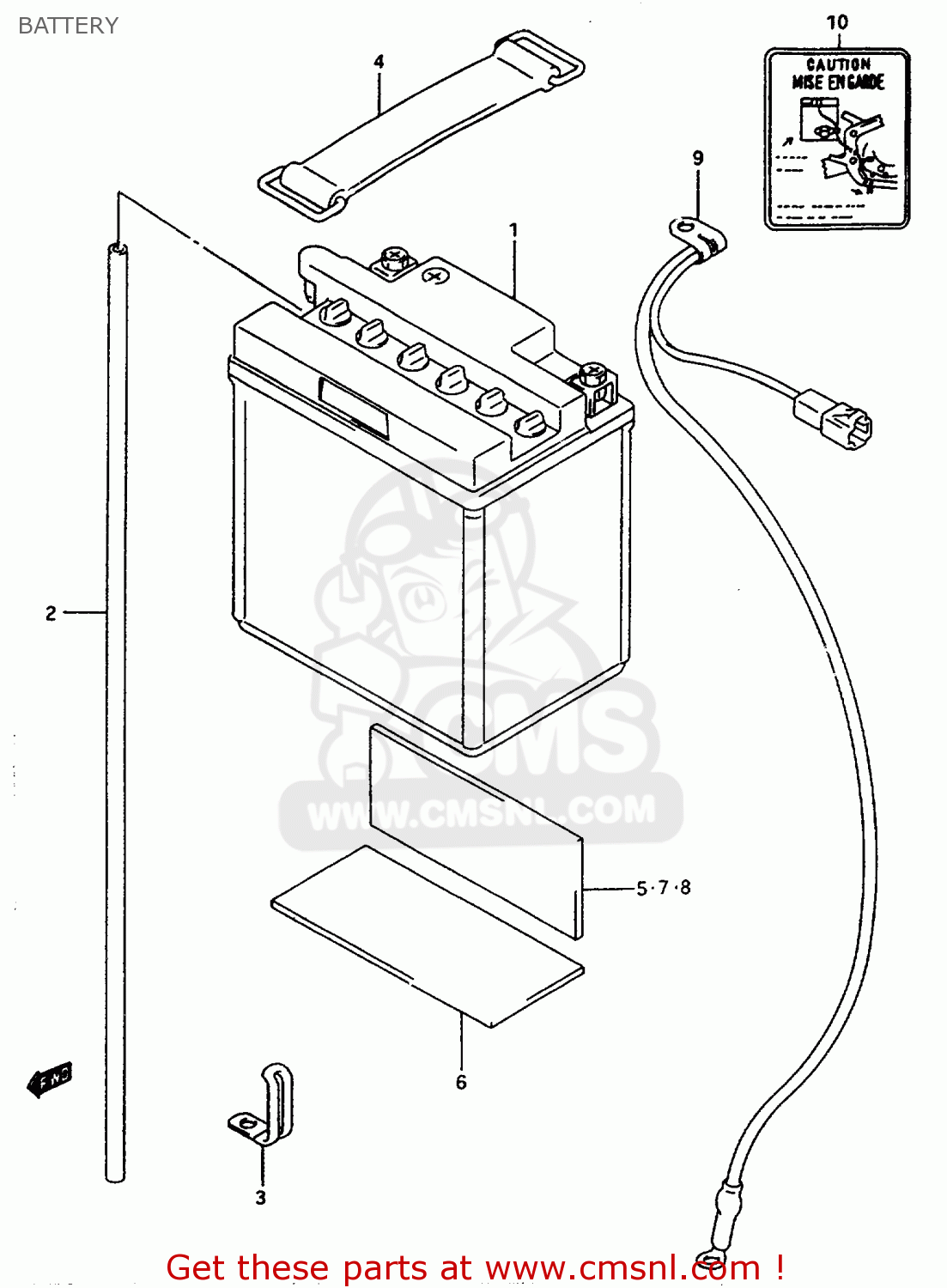 BATTERY GSX600F 1997 (V) (E02 E17 E22 E25 E34)