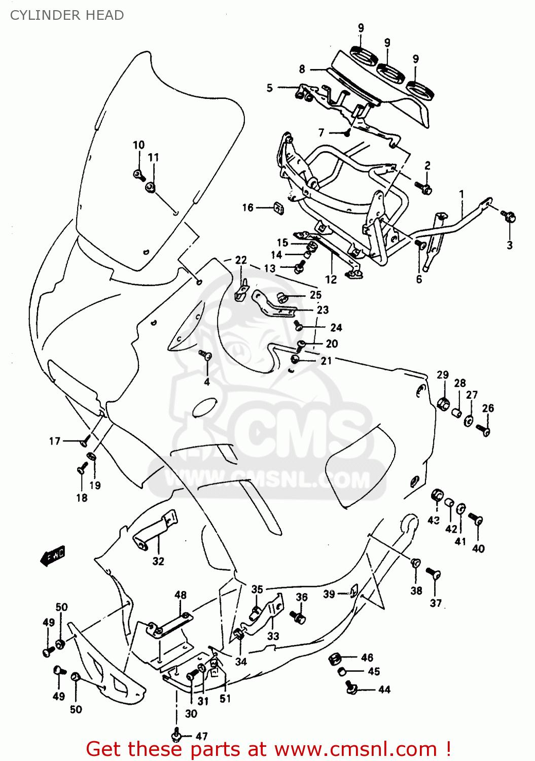 CYLINDER HEAD GSX600F 1997 (V) (E02 E17 E22 E25 E34)