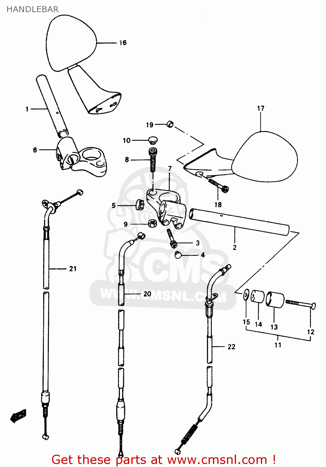 HANDLEBAR GSX600F 1997 (V) (E02 E17 E22 E25 E34)