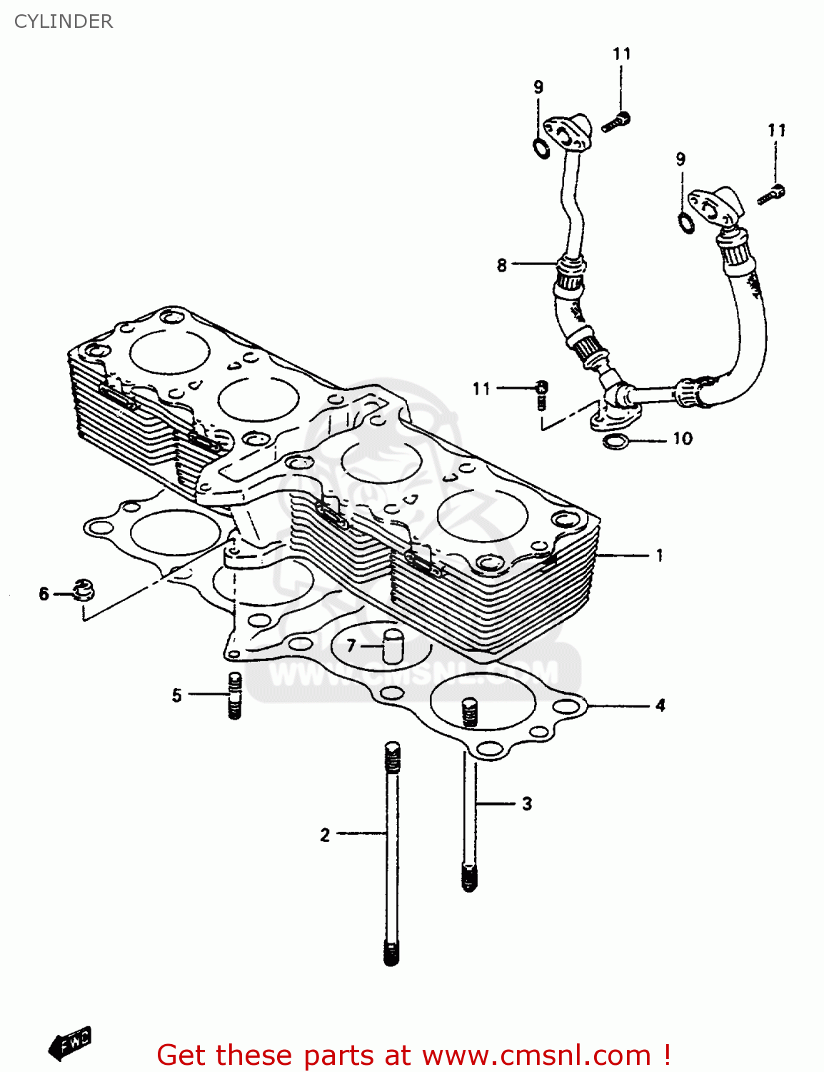 CYLINDER GSX600F 1997 (V) (E02 E17 E22 E25 E34)