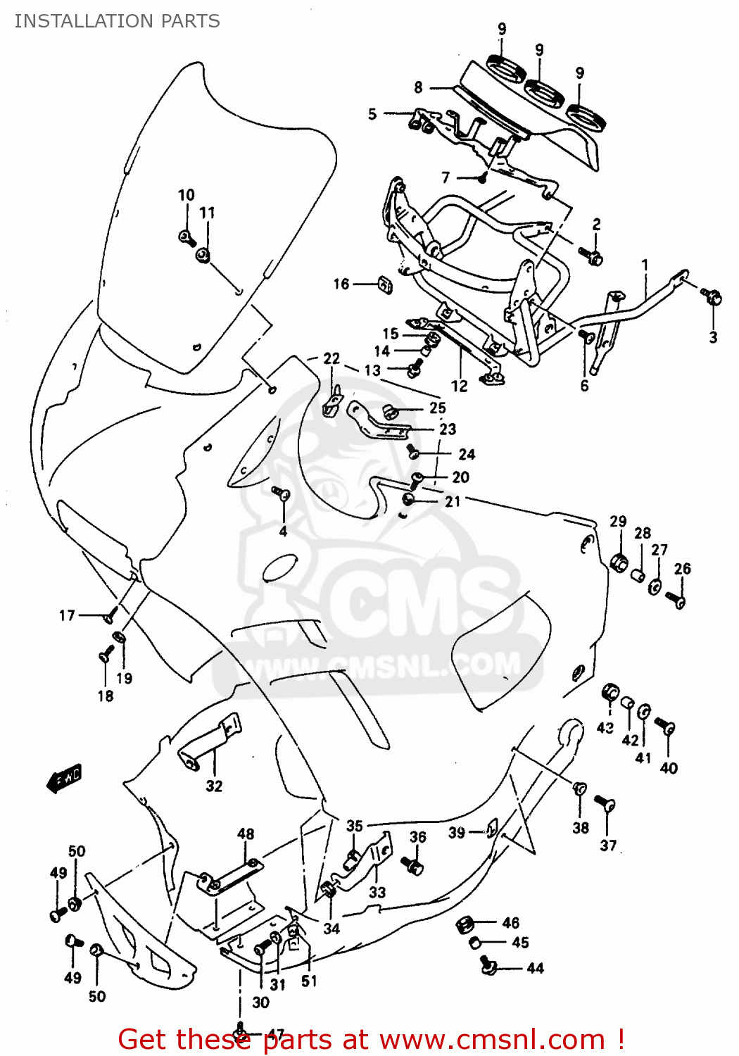 INSTALLATION PARTS GSX600F 1997 (V) (E02 E17 E22 E25 E34)