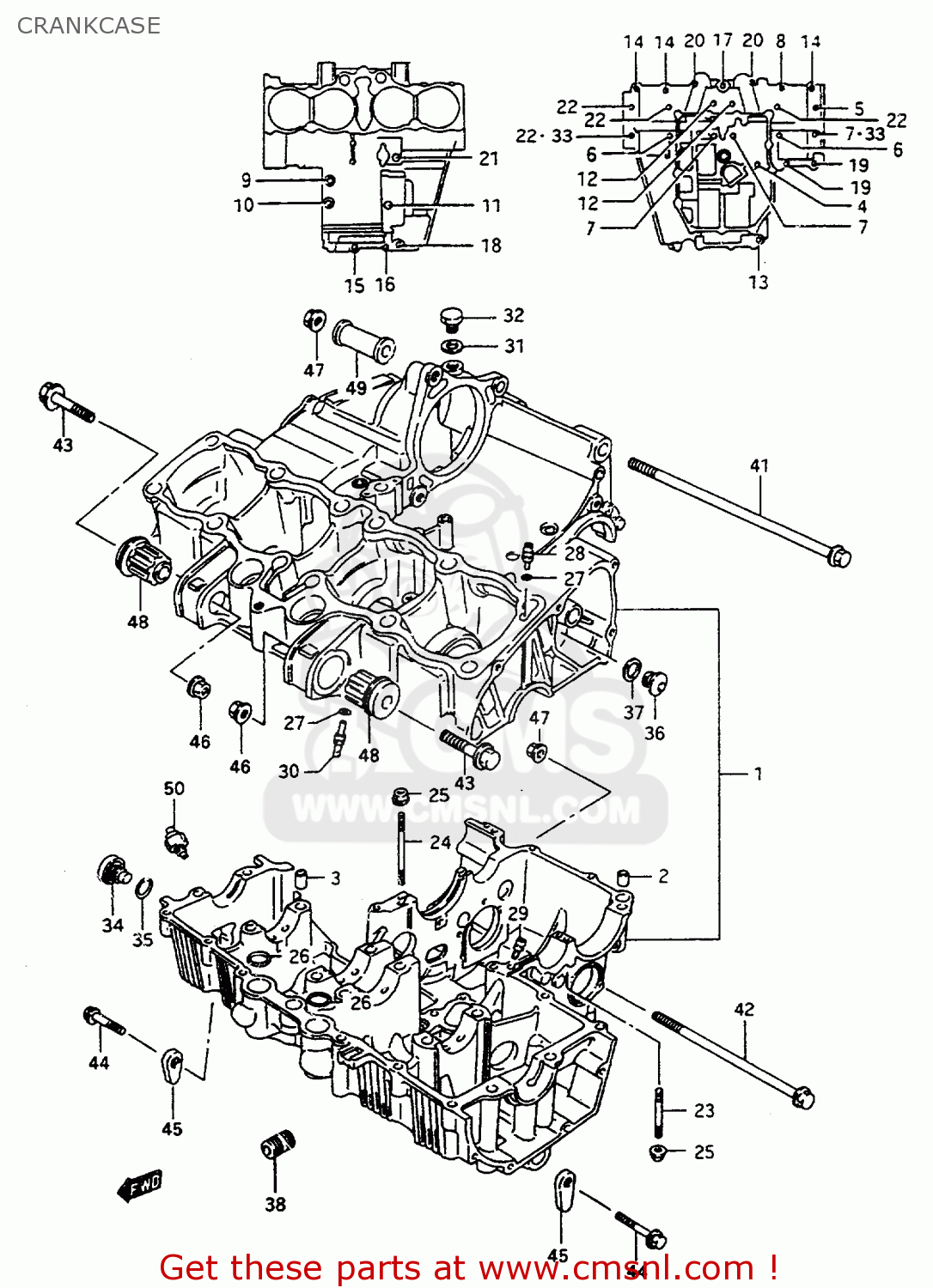 CRANKCASE GSX600F 1997 (V) (E02 E17 E22 E25 E34)