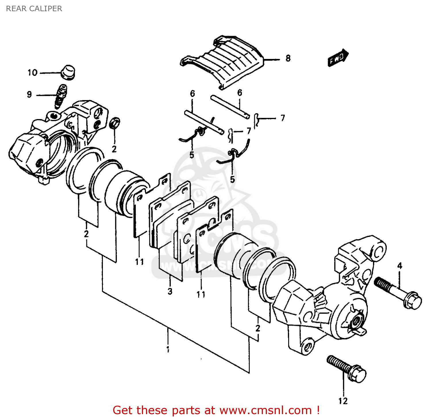 REAR CALIPER GSX600F 1997 (V) (E02 E17 E22 E25 E34)