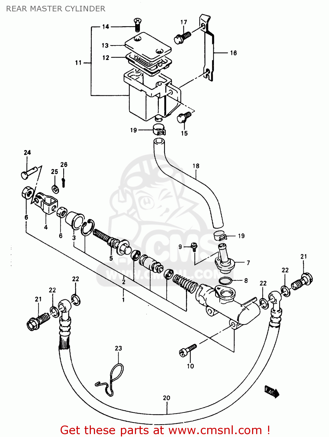 REAR MASTER CYLINDER GSX600F 1997 (V) (E02 E17 E22 E25 E34)