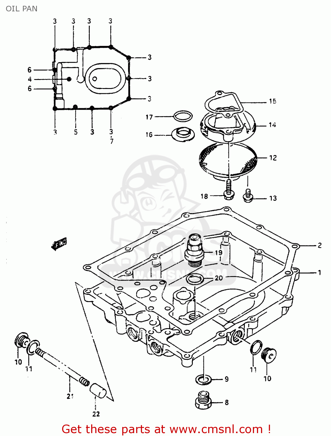 OIL PAN GSX600F 1997 (V) (E02 E17 E22 E25 E34)