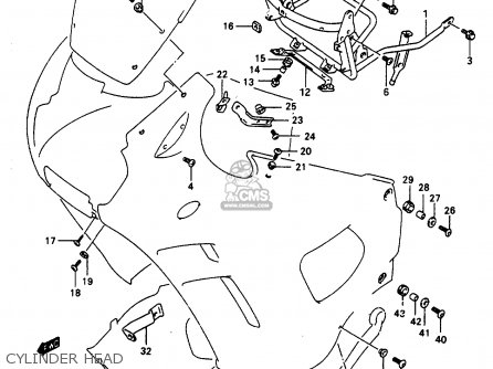 CYLINDER HEAD - GSX600F 1997 (V) (E02 E17 E22 E25 E34)