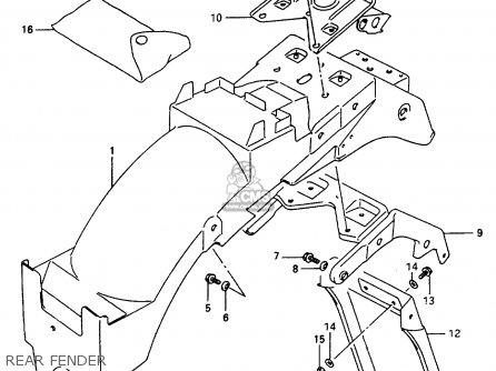 REAR FENDER - GSX600F 1997 (V) (E02 E17 E22 E25 E34)