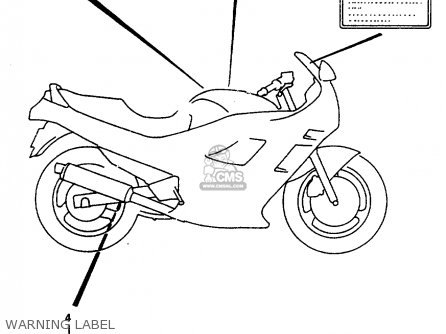 WARNING LABEL - GSX600F 1997 (V) (E02 E17 E22 E25 E34)