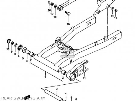 REAR SWINGING ARM - GSX600F 1997 (V) (E02 E17 E22 E25 E34)