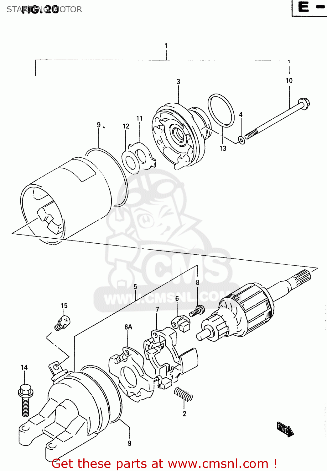 STARTING MOTOR GSX600F 1998 (W) (E02 E04 E17 E22 E25 E34)