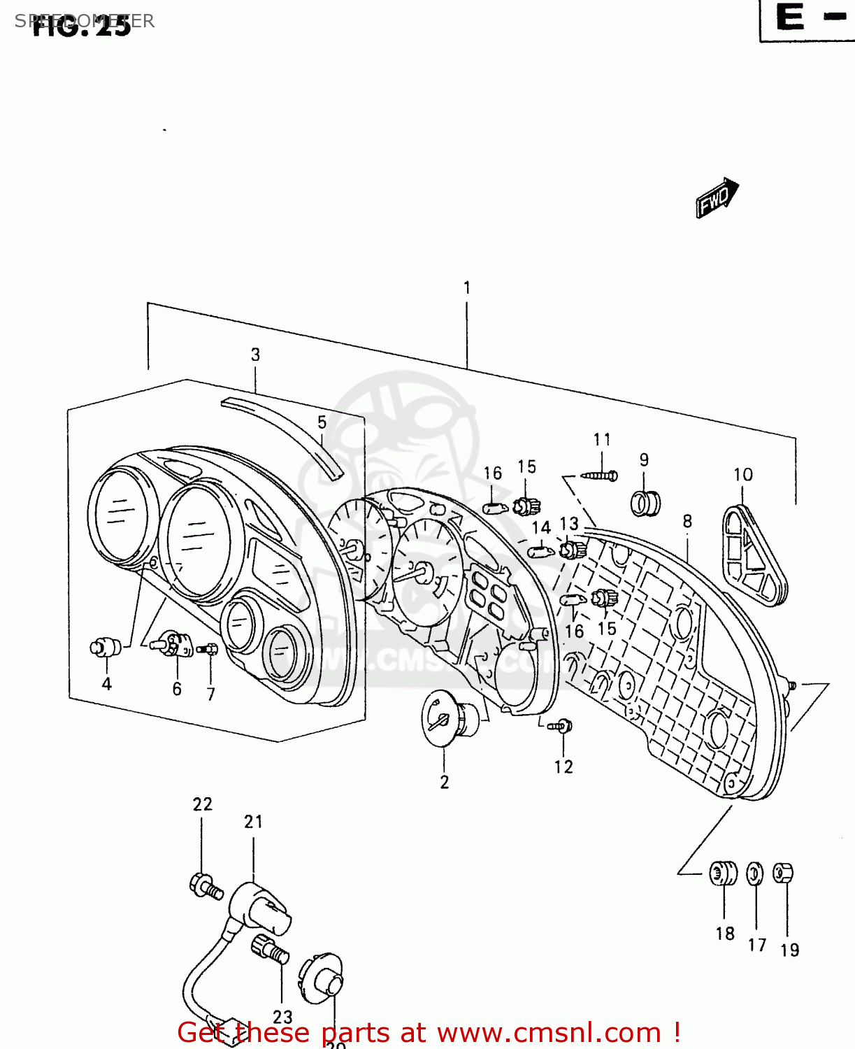SPEEDOMETER GSX600F 1998 (W) (E02 E04 E17 E22 E25 E34)