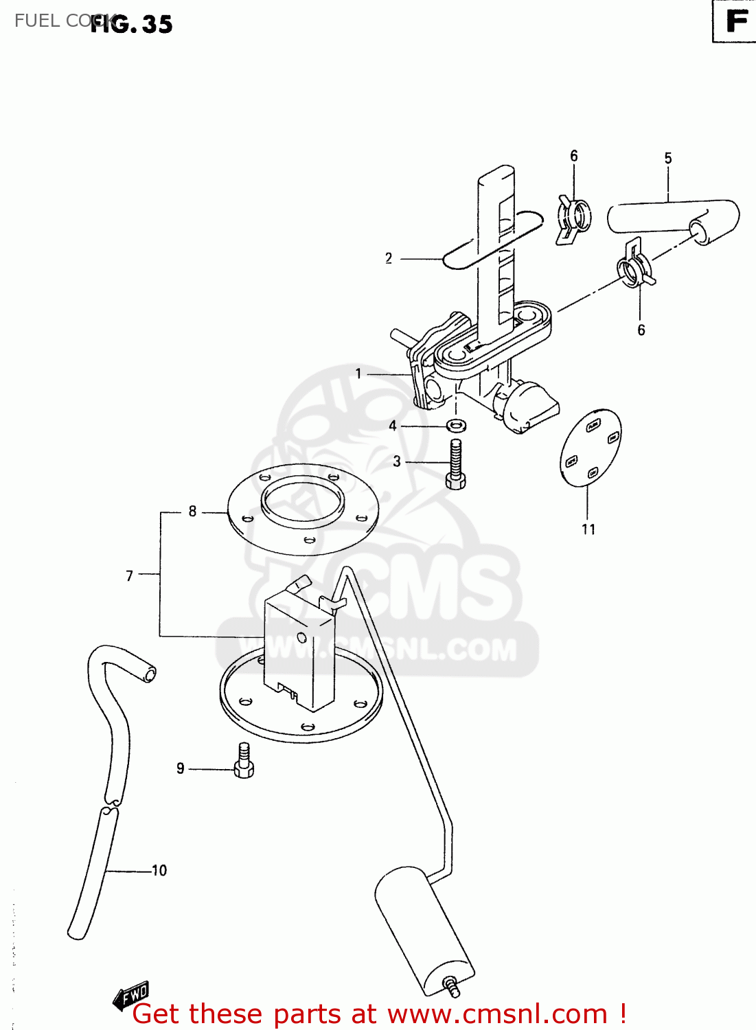 FUEL COCK GSX600F 1998 (W) (E02 E04 E17 E22 E25 E34)